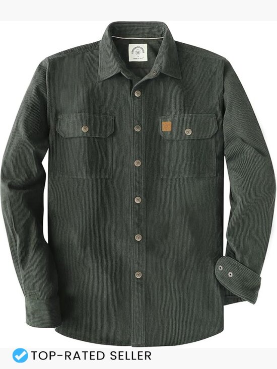 Other - Heavyweight Corduroy Shirt Jacket Snap Button Long Sleeve Regular Fit 2 Pockets